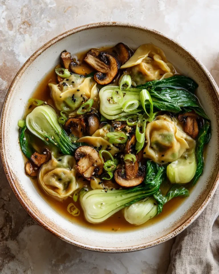 Savor the Flavors: Potsticker Soup with Mushrooms & Bok Choy - Featured Image