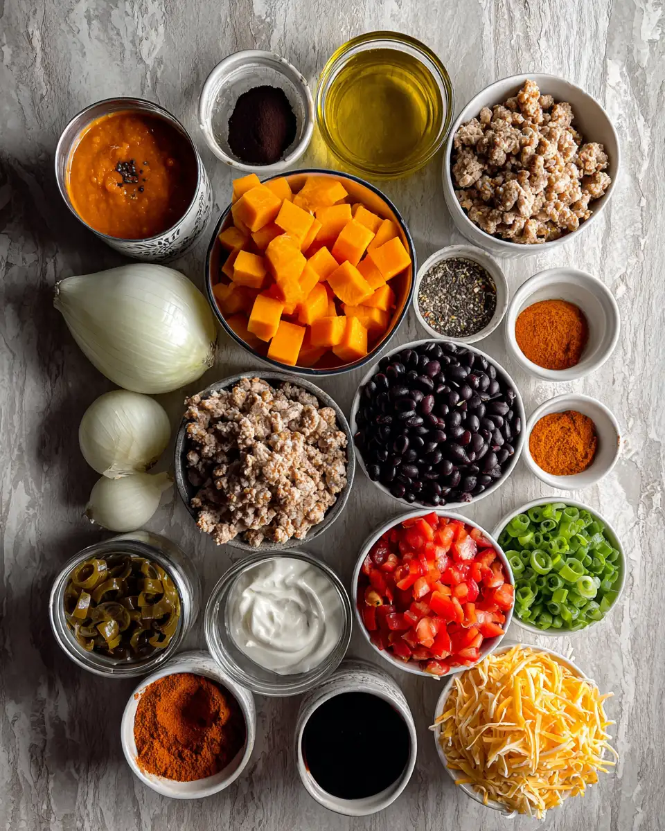 Cozy Up with a Bowl of Pumpkin Chicken Chili Bliss 4 Ingredients for Cozy Up with a Bowl of Pumpkin Chicken Chili Bliss