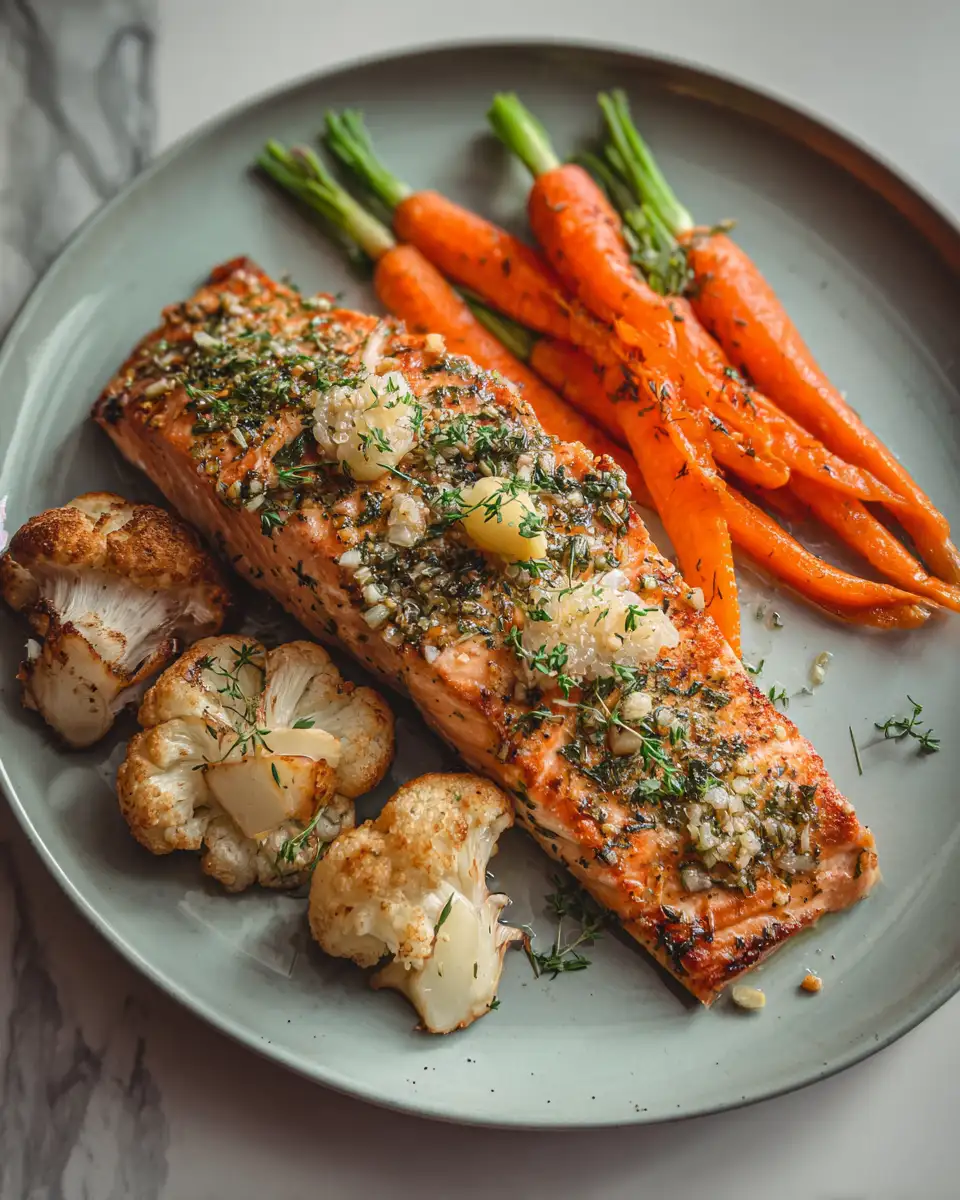 Final dish - Succulent Roasted Garlic Herb Salmon: A Flavorful Delight