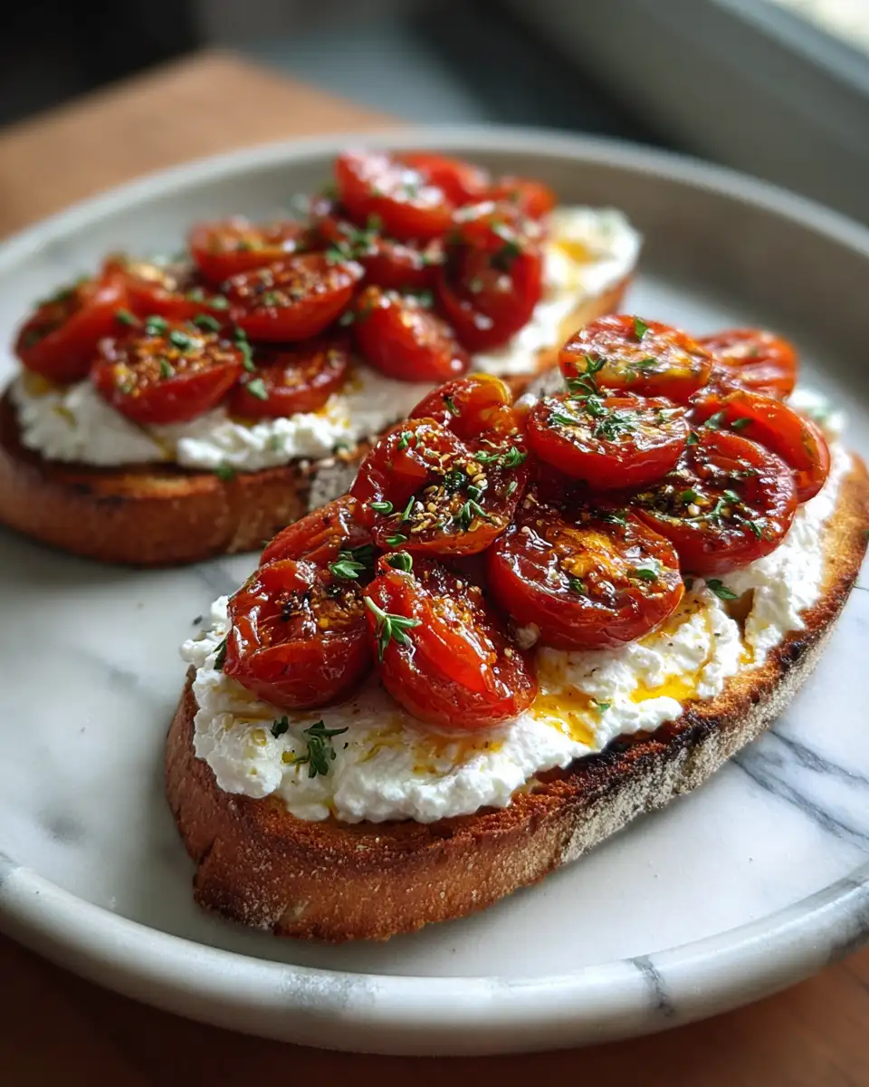 Savor the Flavor: Roasted Garlic Tomato Burrata Toast Delight 6 Final dish - Savor the Flavor: Roasted Garlic Tomato Burrata Toast Delight