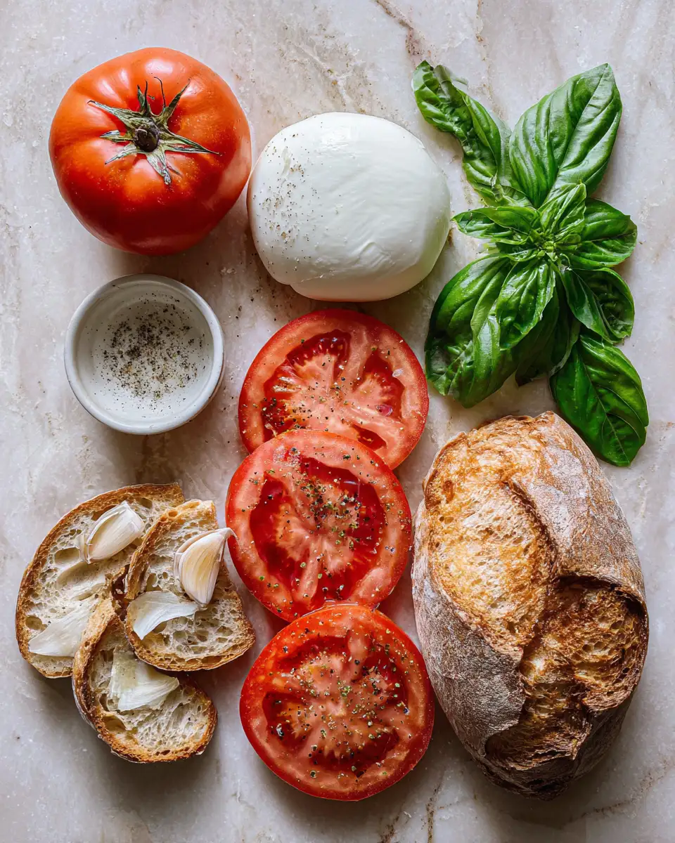 Savor the Flavor: Roasted Garlic Tomato Burrata Toast Delight 4 Ingredients for Savor the Flavor: Roasted Garlic Tomato Burrata Toast Delight