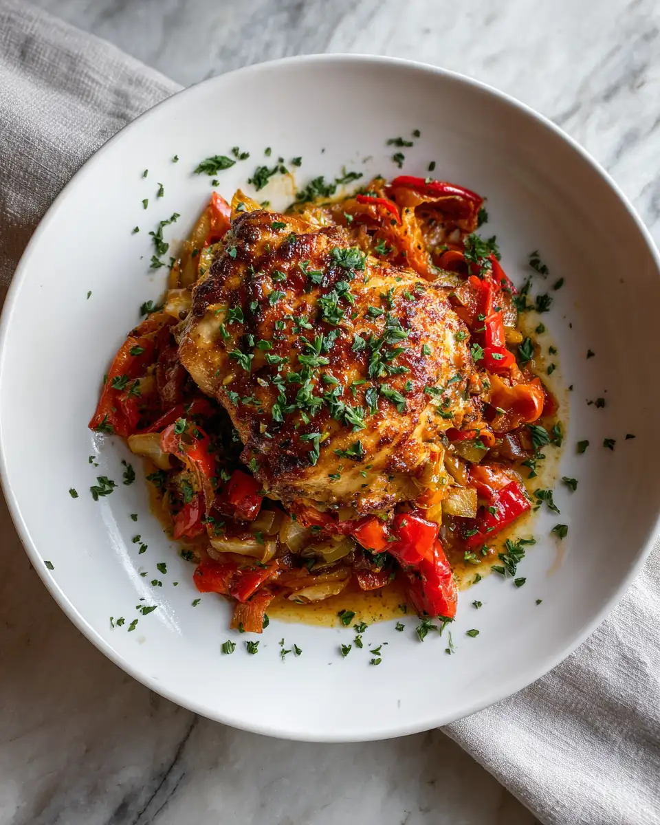 Sizzle and Spice: Irresistible Roasted Red Pepper Chicken Skillet - Featured Image