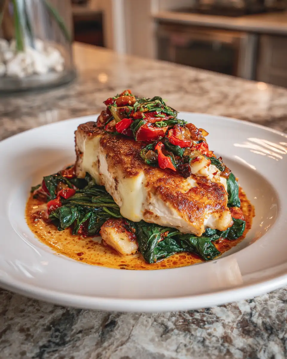 Irresistibly Juicy: Roasted Red Pepper, Spinach, and Mozzarella Stuffed Chicken Delight 6 Final dish - Irresistibly Juicy: Roasted Red Pepper, Spinach, and Mozzarella Stuffed Chicken Delight