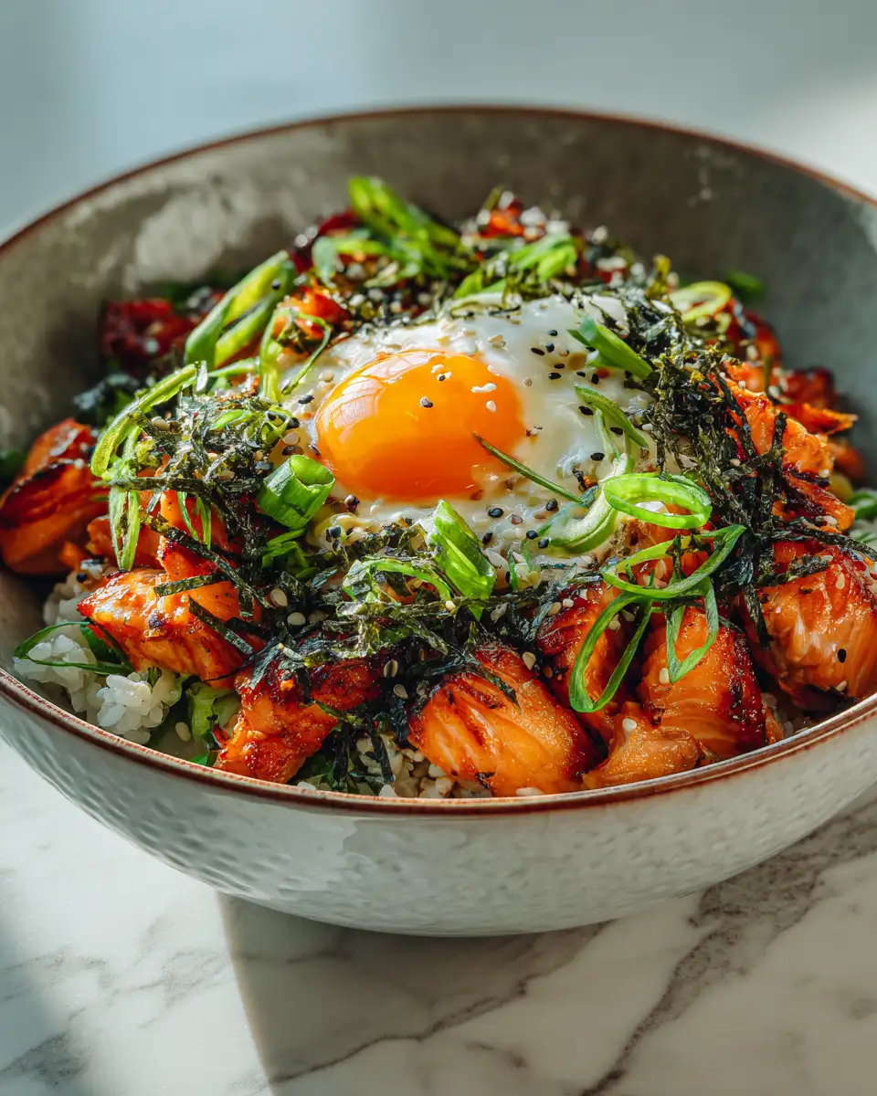 Effortless Salmon Rice Bowl: A Quick and Delicious Meal 6 Final dish - Effortless Salmon Rice Bowl: A Quick and Delicious Meal