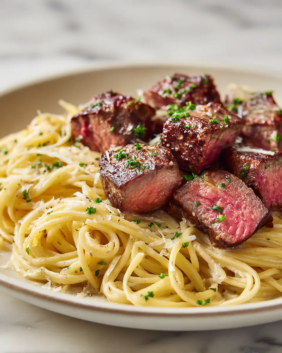 Savor the Flavor: Steak Bites & Creamy Parmesan Pasta with Garlic Butter Bliss - Featured Image