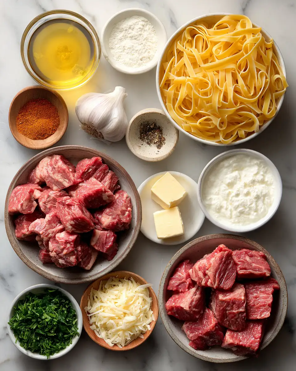 Ingredients for Savor the Flavor: Steak Bites & Creamy Parmesan Pasta with Garlic Butter Bliss