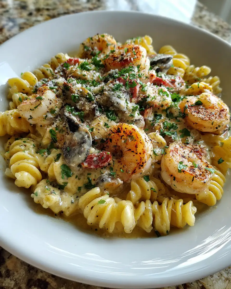 Final dish - Dive into Decadence with Creamy Seafood Pasta Delight
