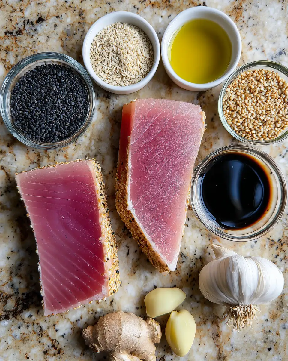 Ingredients for Seared Tuna Steak with Sesame Crust: A Gourmet Delight Unveiled