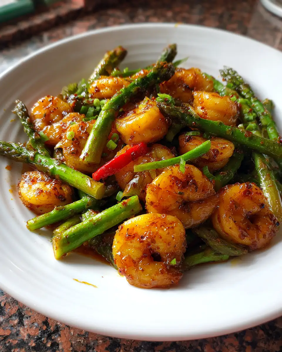 Final dish - Savory Shrimp Asparagus Stir Fry: A Quick and Delicious Weeknight Delight