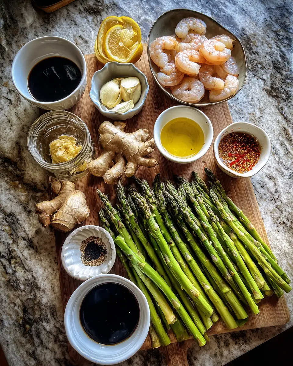 Ingredients for Savory Shrimp Asparagus Stir Fry: A Quick and Delicious Weeknight Delight