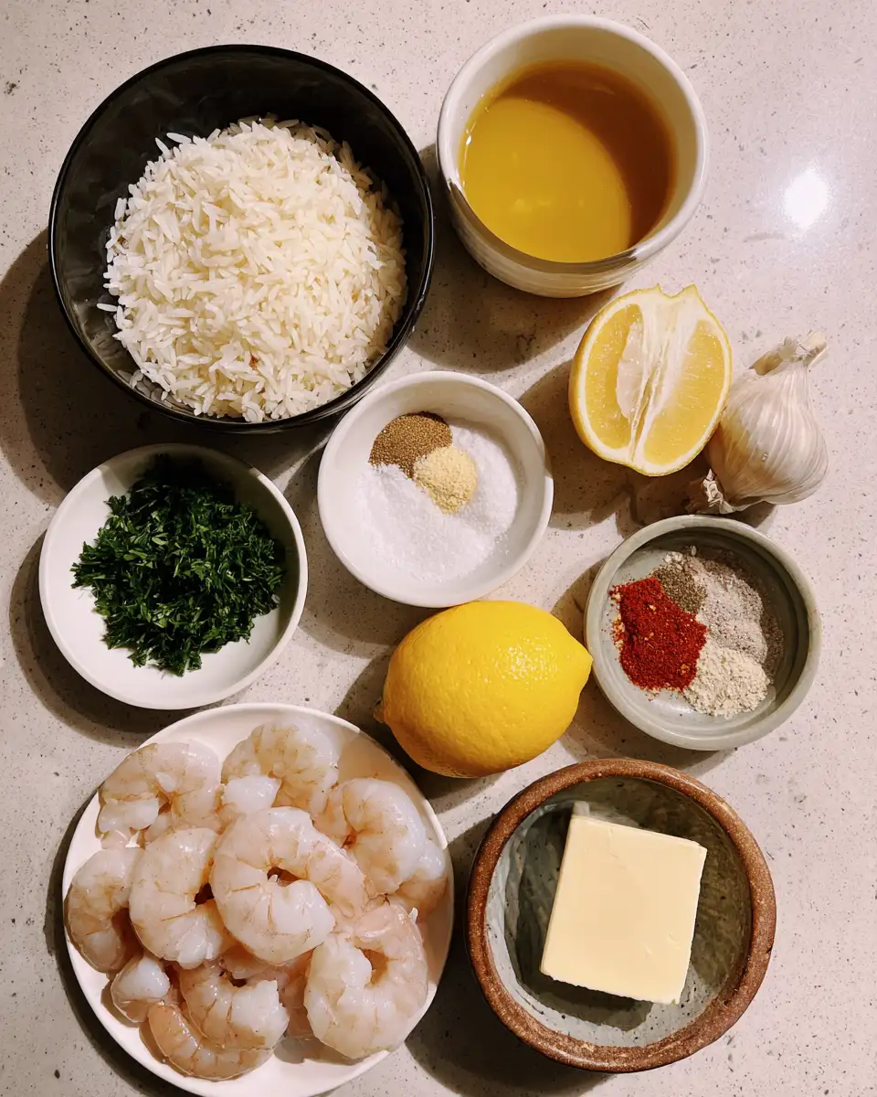 Ingredients for Savor the Flavor: Irresistible Shrimp Garlic Butter Rice Magic