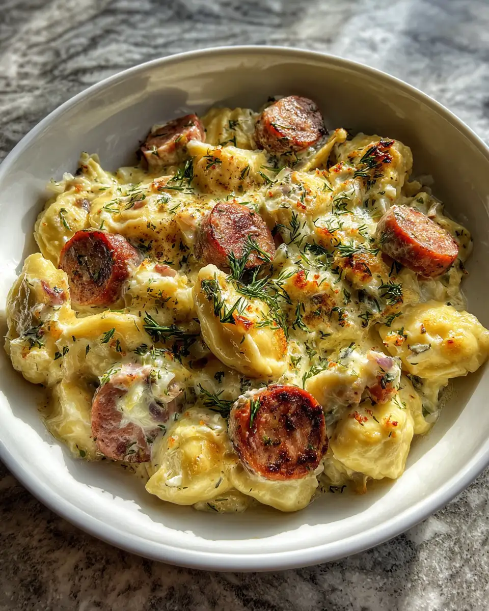 Cozy Comfort: Slow Cooker Pierogi and Kielbasa Bake Delight 6 Final dish - Cozy Comfort: Slow Cooker Pierogi and Kielbasa Bake Delight