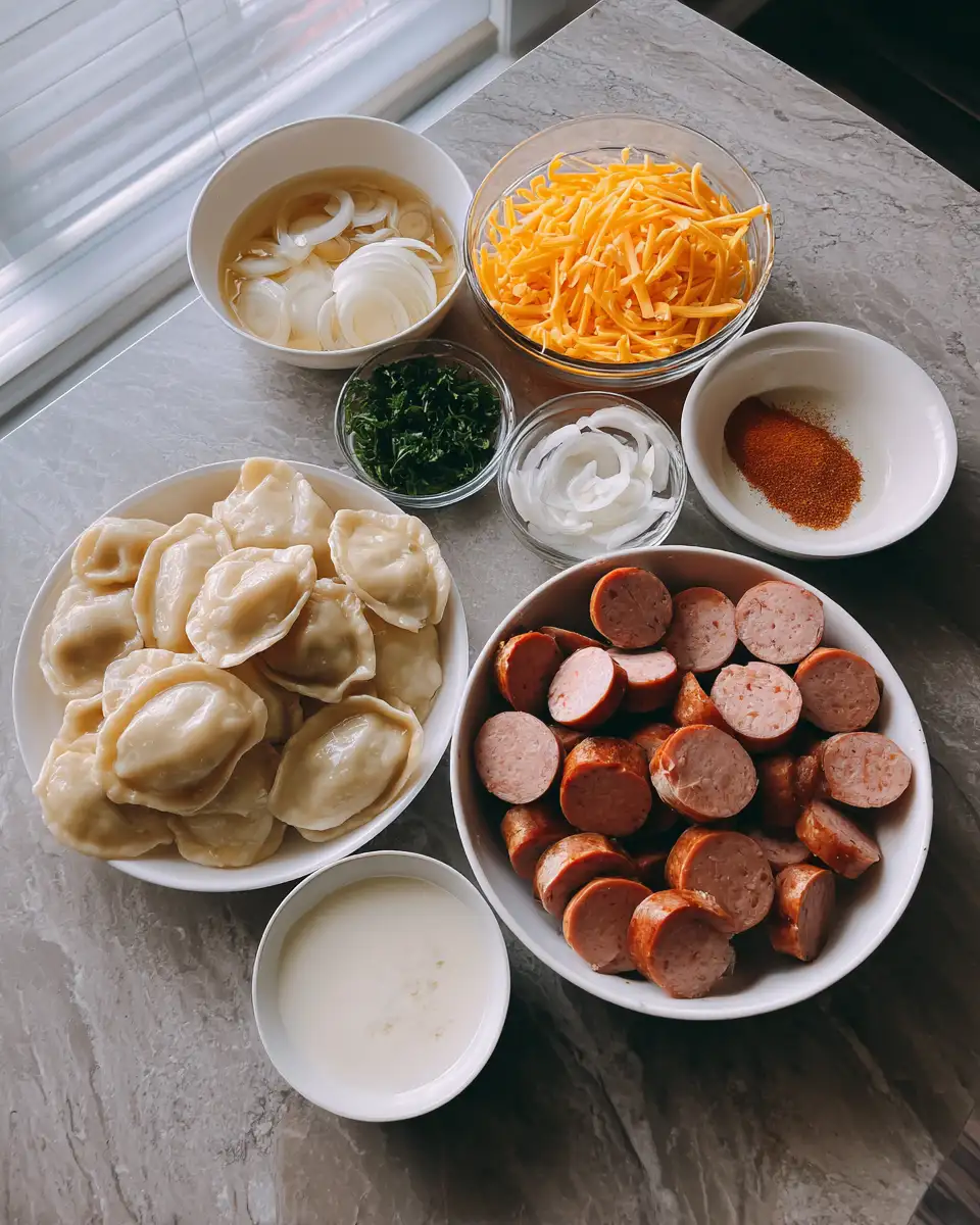 Cozy Comfort: Slow Cooker Pierogi and Kielbasa Bake Delight 4 Ingredients for Cozy Comfort: Slow Cooker Pierogi and Kielbasa Bake Delight