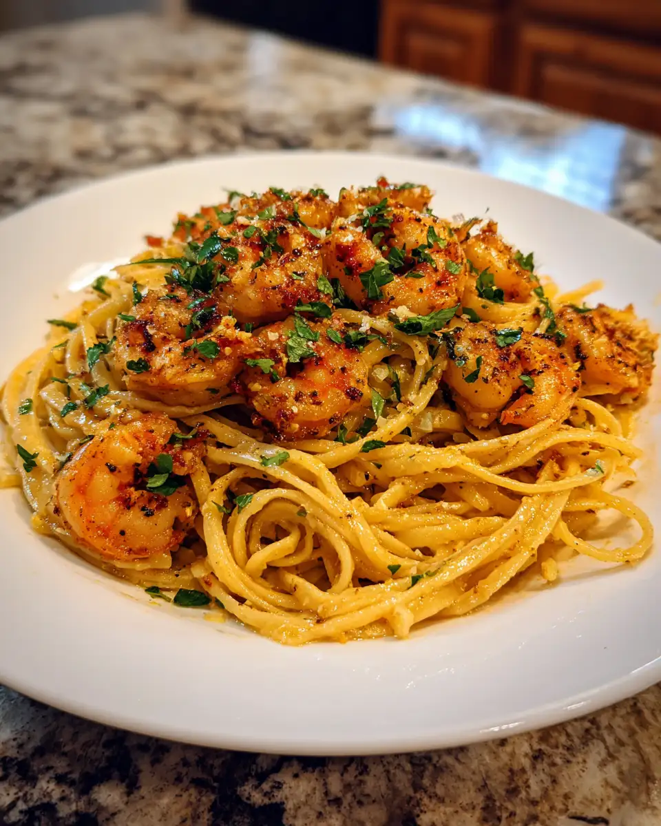Final dish - Sizzle and Spice: Indulge in the Ultimate Cajun Shrimp Alfredo Experience