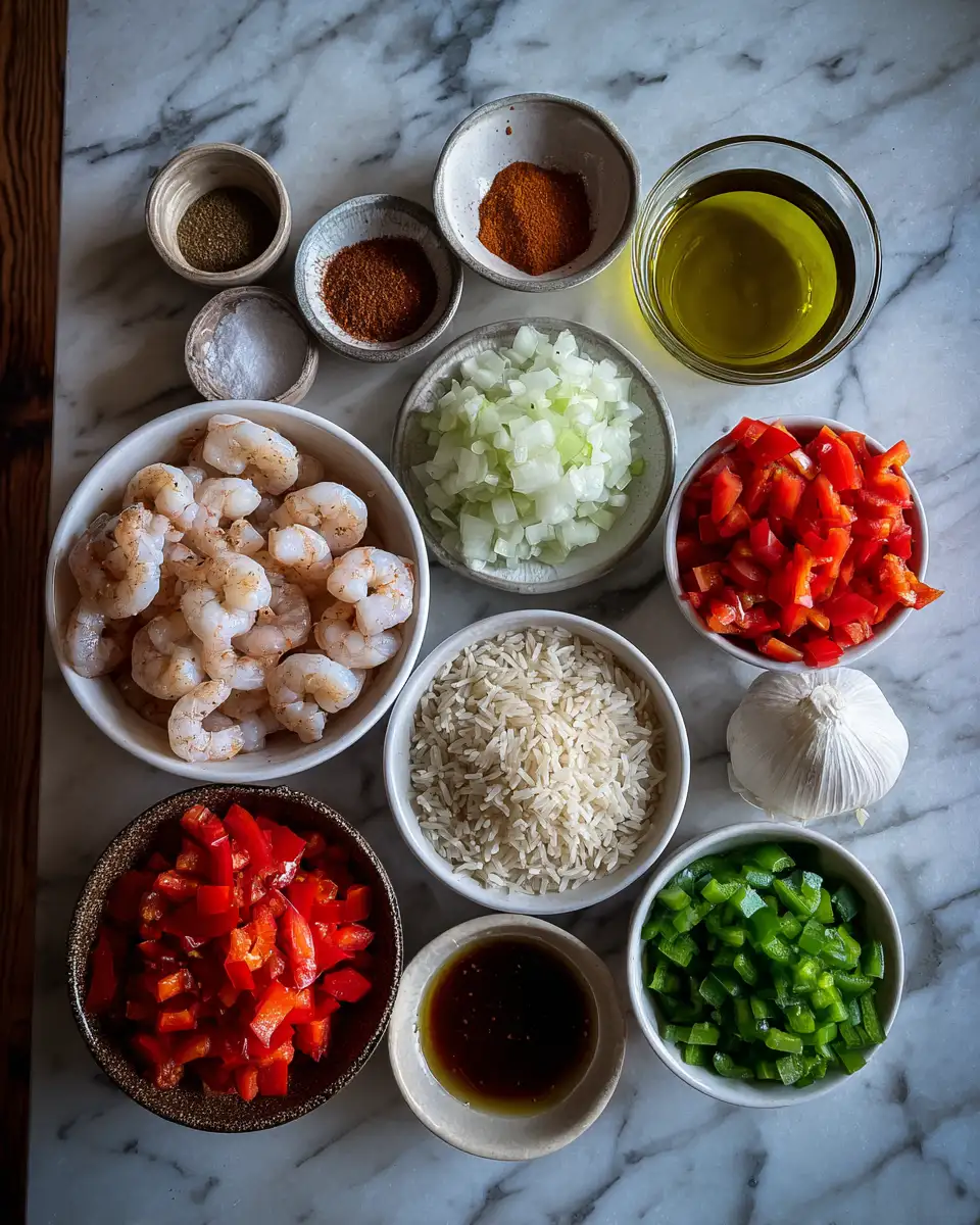 Ingredients for Sizzle and Spice: Discover the Irresistible Cajun Shrimp Rice Skillet