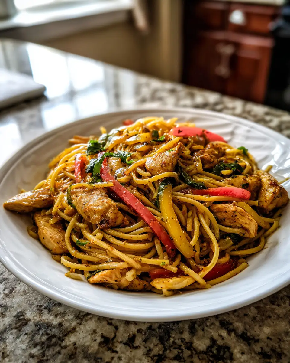 Final dish - Fiery Flavors: Spicy Honey Pepper Chicken Pasta Delight