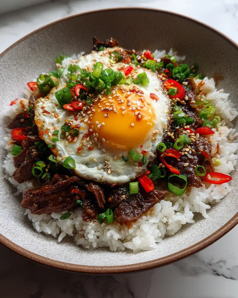 Final dish - Sizzling Delight: Unveiling the Spicy Korean Beef Rice Bowl Sensation