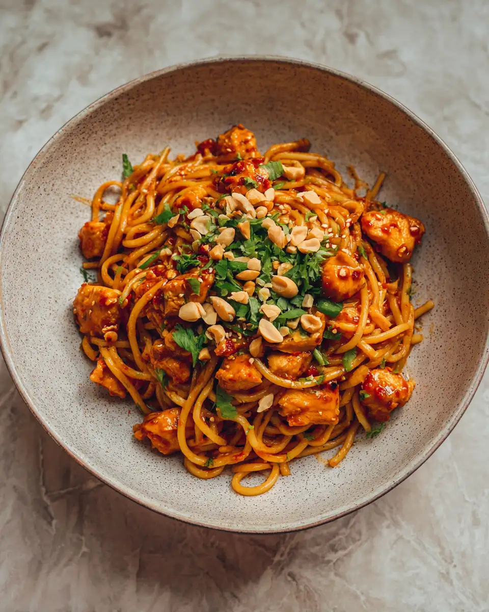 Savor the Heat: Irresistible Spicy Peanut Chicken Noodles Delight 6 Final dish - Savor the Heat: Irresistible Spicy Peanut Chicken Noodles Delight