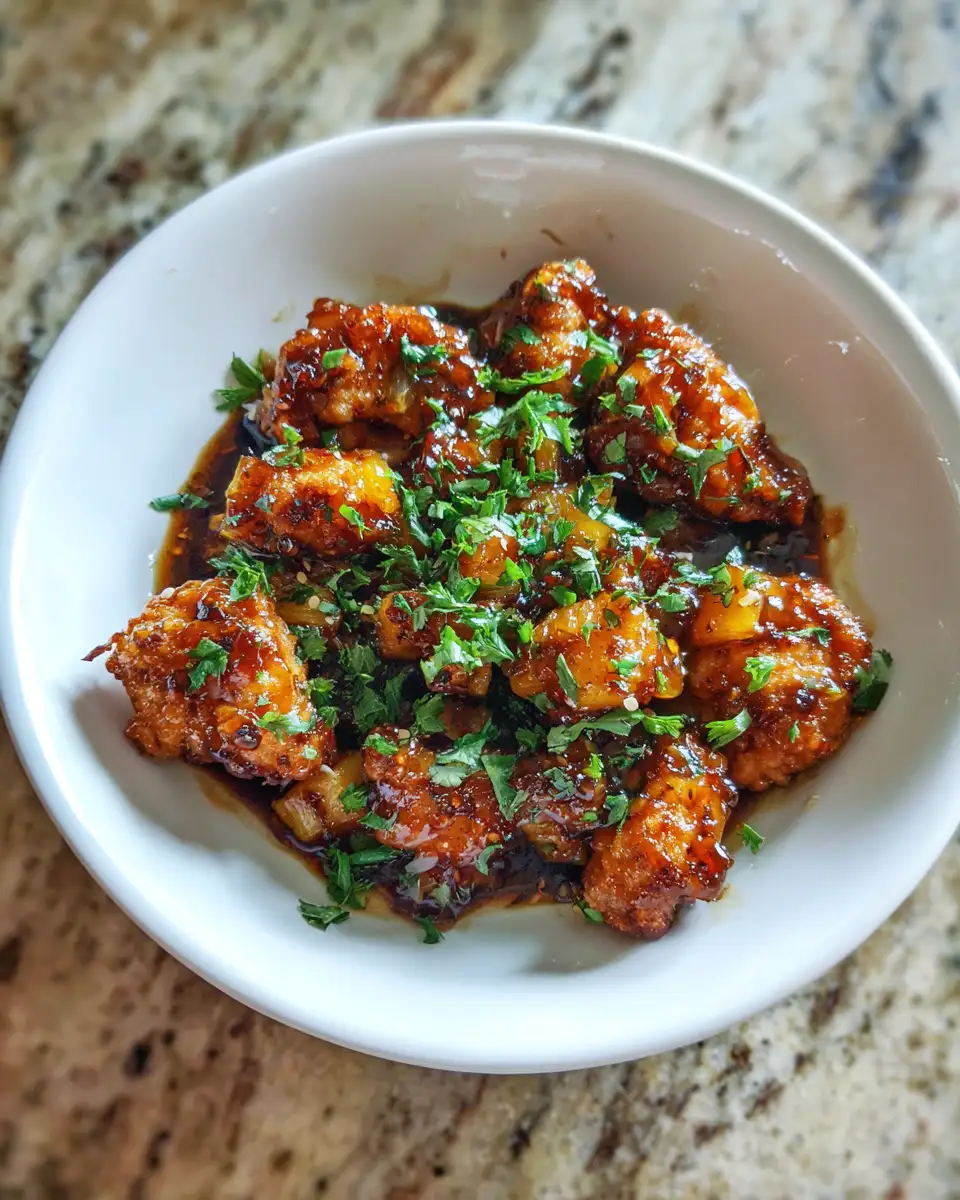 Final dish - Sweet Heat Sensation: Spicy Pineapple Brown Sugar Chicken Delight