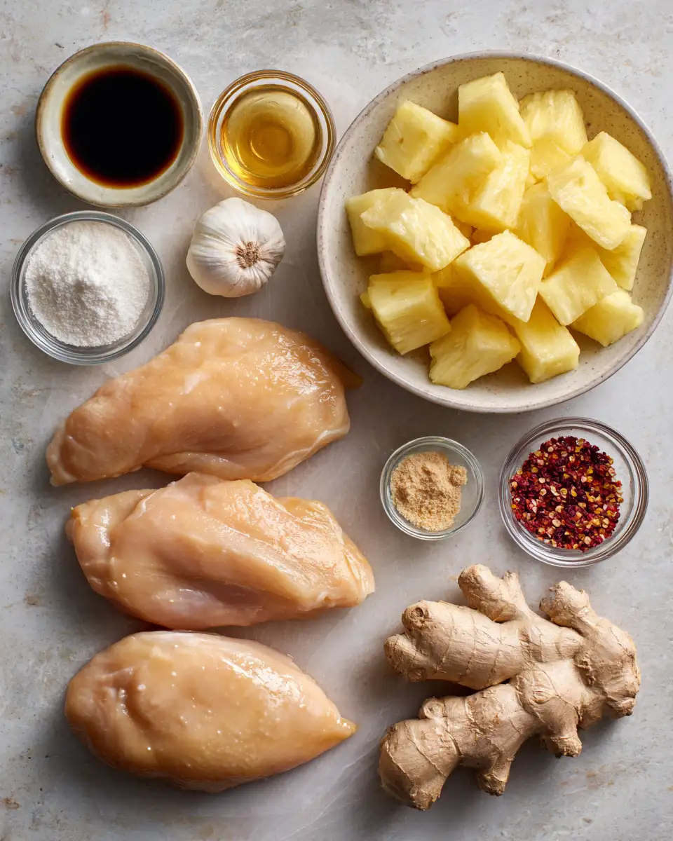 Ingredients for Sweet Heat Sensation: Spicy Pineapple Brown Sugar Chicken Delight