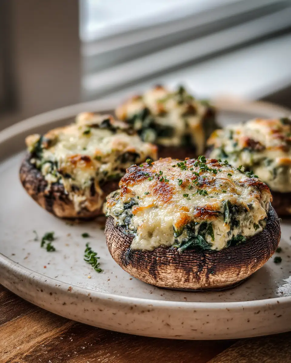 Irresistible Spinach and Cheese Stuffed Portobello Mushrooms That Will Wow Your Taste Buds - Featured Image