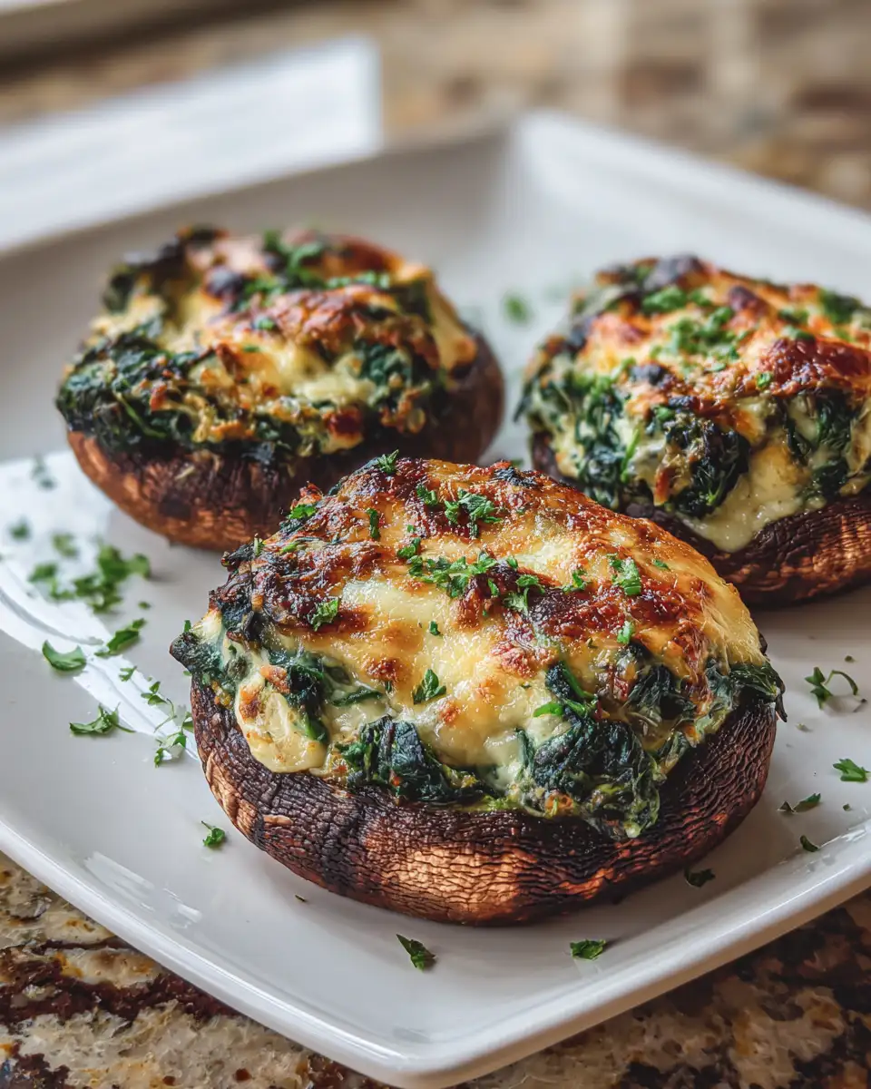 Irresistible Spinach and Cheese Stuffed Portobello Mushrooms That Will Wow Your Taste Buds 6 Final dish - Irresistible Spinach and Cheese Stuffed Portobello Mushrooms That Will Wow Your Taste Buds