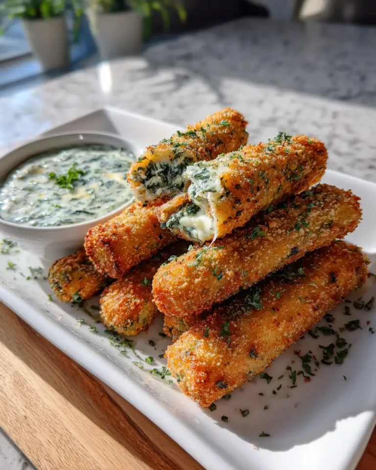 Irresistible Spinach Dip Mozzarella Sticks: A Cheesy Twist on a Classic Snack - Featured Image