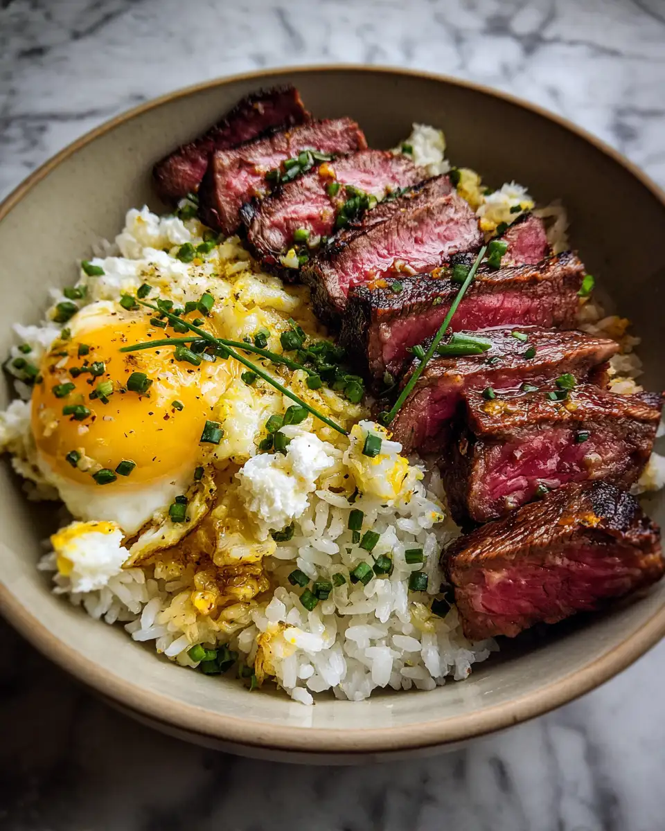 Savor the Flavor: Ultimate Steak and Garlic Butter Rice Bowl Experience 6 Final dish - Savor the Flavor: Ultimate Steak and Garlic Butter Rice Bowl Experience