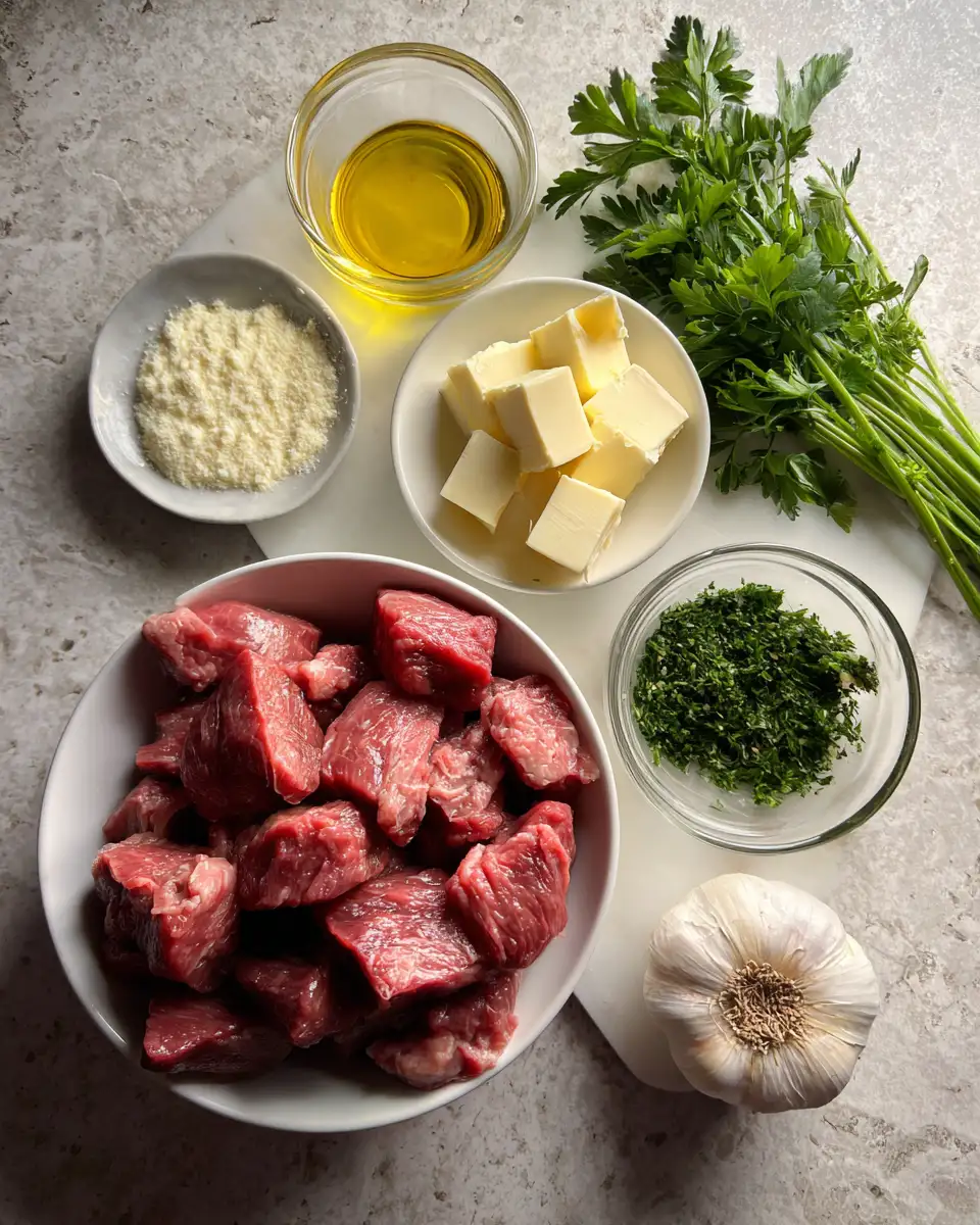 Sizzling Sensation: Easy Garlic Butter Steak Bites 4 Ingredients for Sizzling Sensation: Easy Garlic Butter Steak Bites