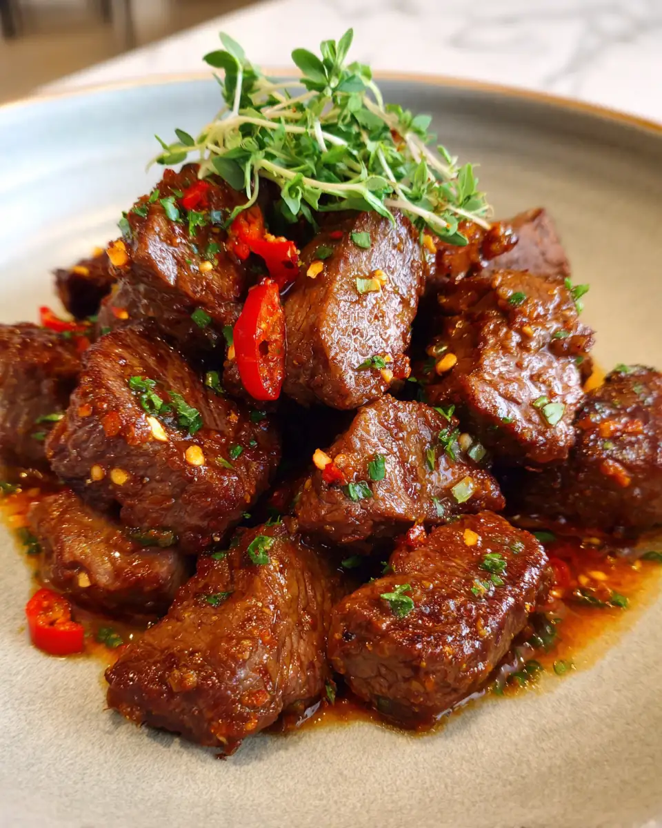 Sizzling Steak Bites with Irresistible Garlic Sauce Delight - Featured Image