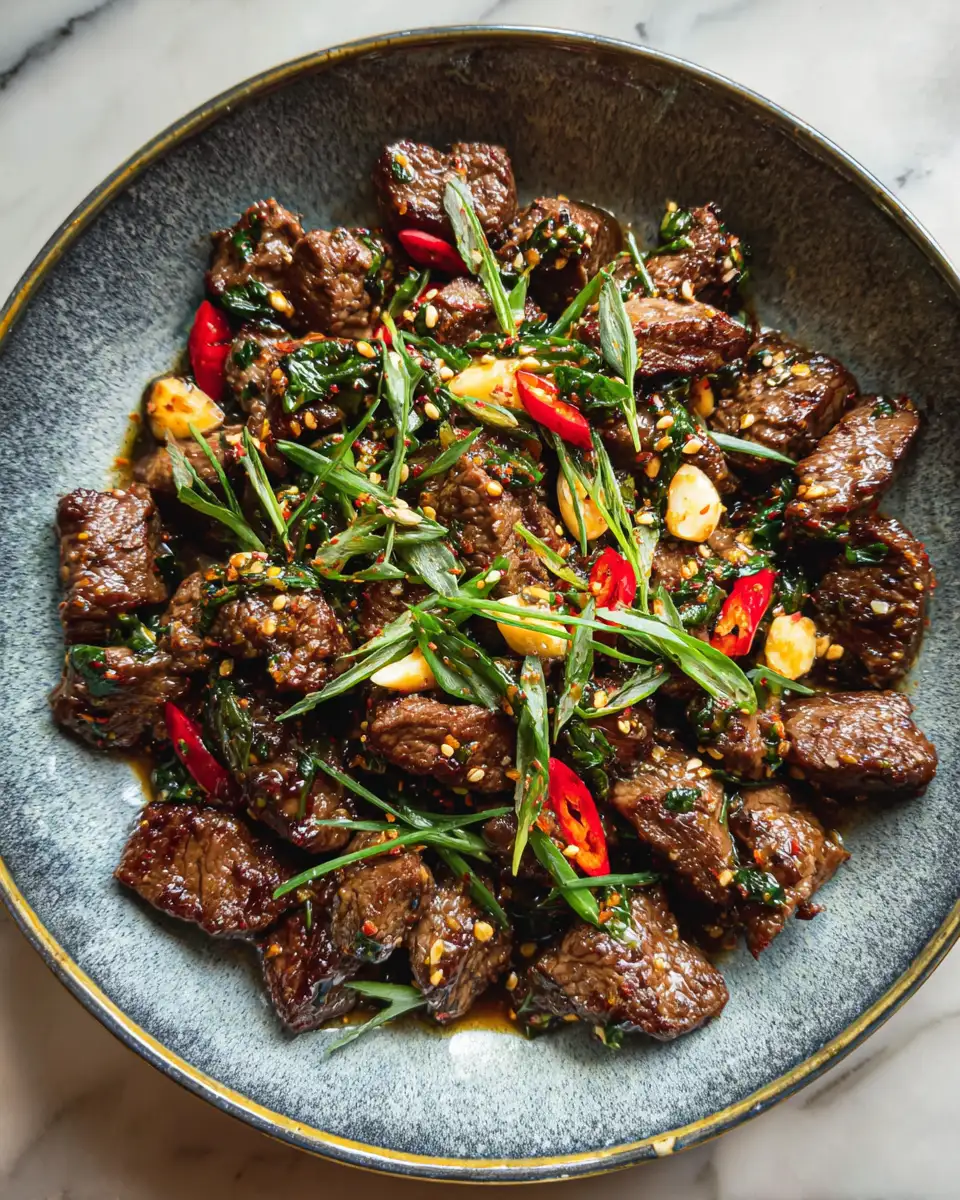 Sizzling Steak Bites with Irresistible Garlic Sauce Delight 6 Final dish - Sizzling Steak Bites with Irresistible Garlic Sauce Delight