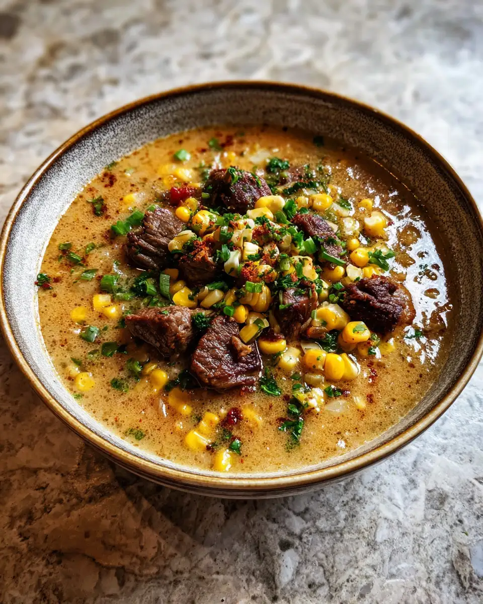 Savor the Flavor: Steak Corn Chowder Magic in Your Crockpot 6 Final dish - Savor the Flavor: Steak Corn Chowder Magic in Your Crockpot