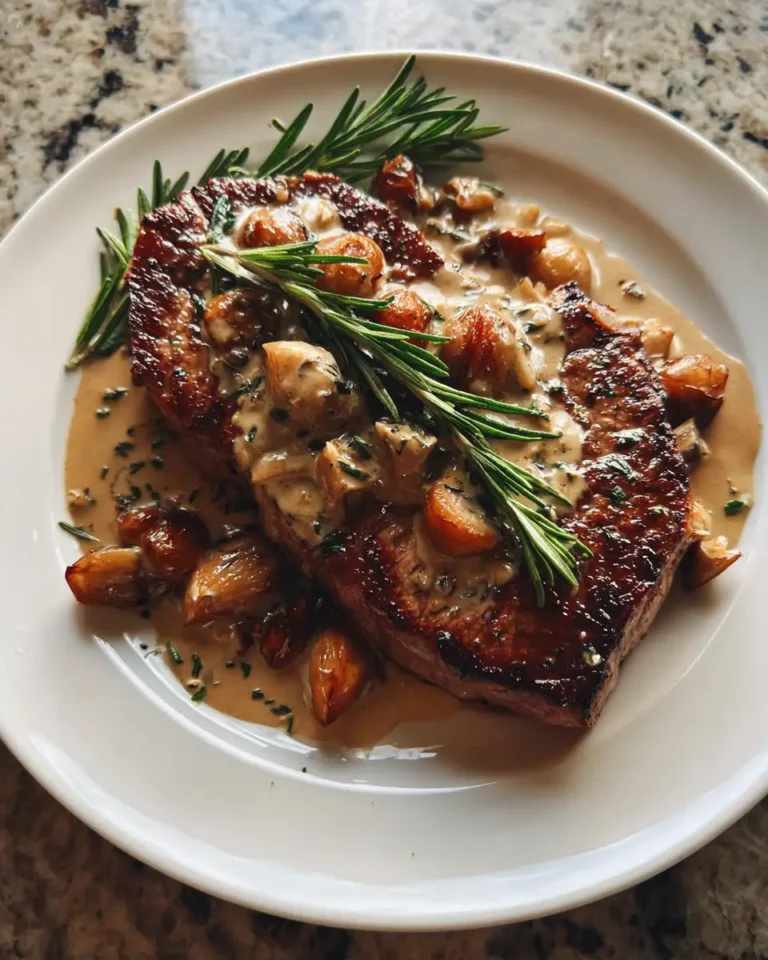 Sizzling Steak with Irresistible Bourbon Garlic Cream Sauce - Featured Image