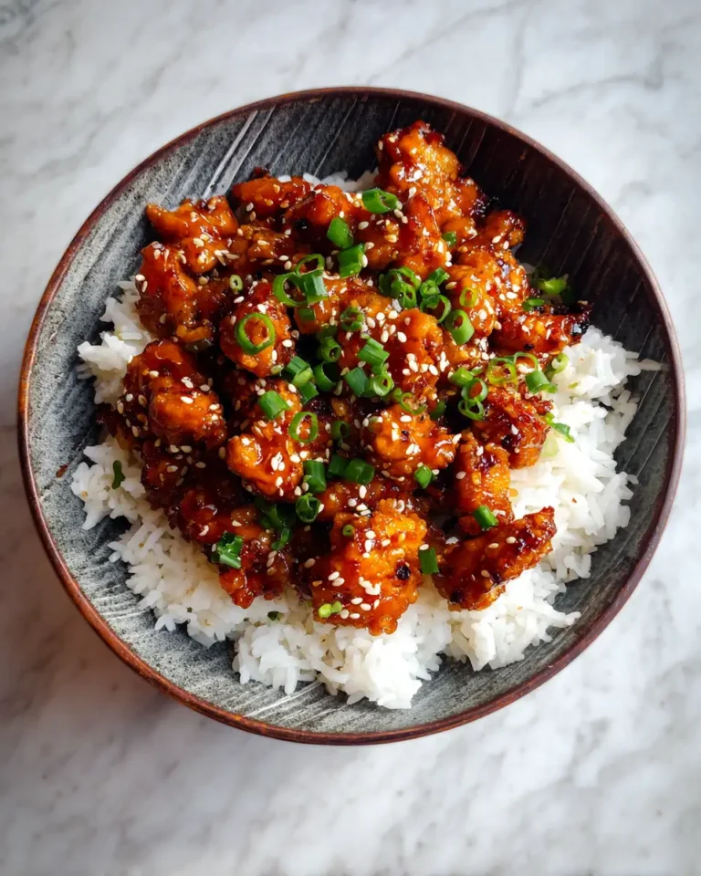 Irresistible Sticky Sesame Chicken Rice Bowl Delight - Featured Image