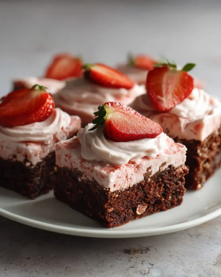 Decadent Strawberry Brownies With Creamy Frosting Delight - Featured Image