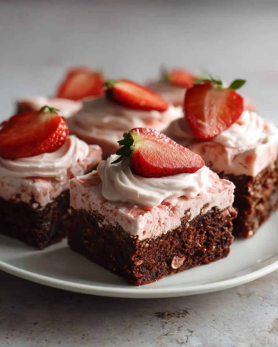 Decadent Strawberry Brownies With Creamy Frosting Delight - Featured Image