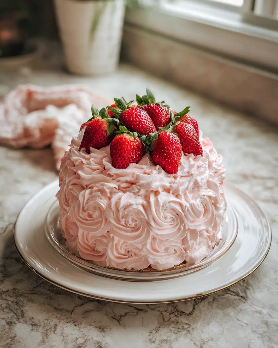 Final dish - Effortless Strawberry Cake Recipe for Sweet Success