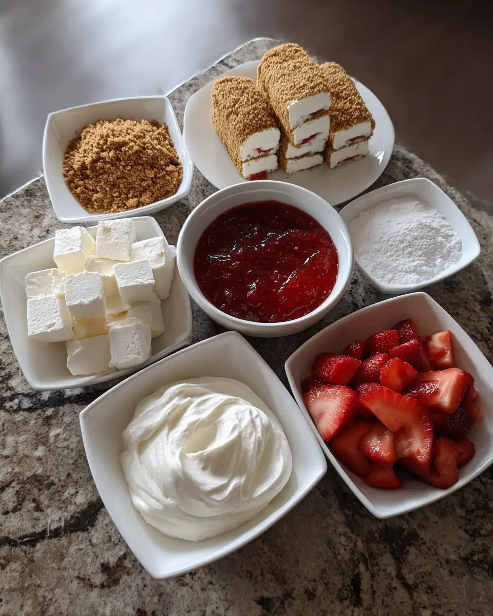 Ingredients for Strawberry Shortcake Cheesecake Sushi Rolls: A Sweet Twist on Dessert Fusion