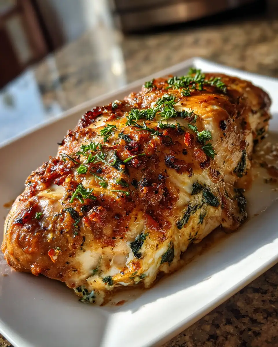 Irresistible Sundried Tomato Spinach and Cheese Stuffed Chicken Delight 6 Final dish - Irresistible Sundried Tomato Spinach and Cheese Stuffed Chicken Delight