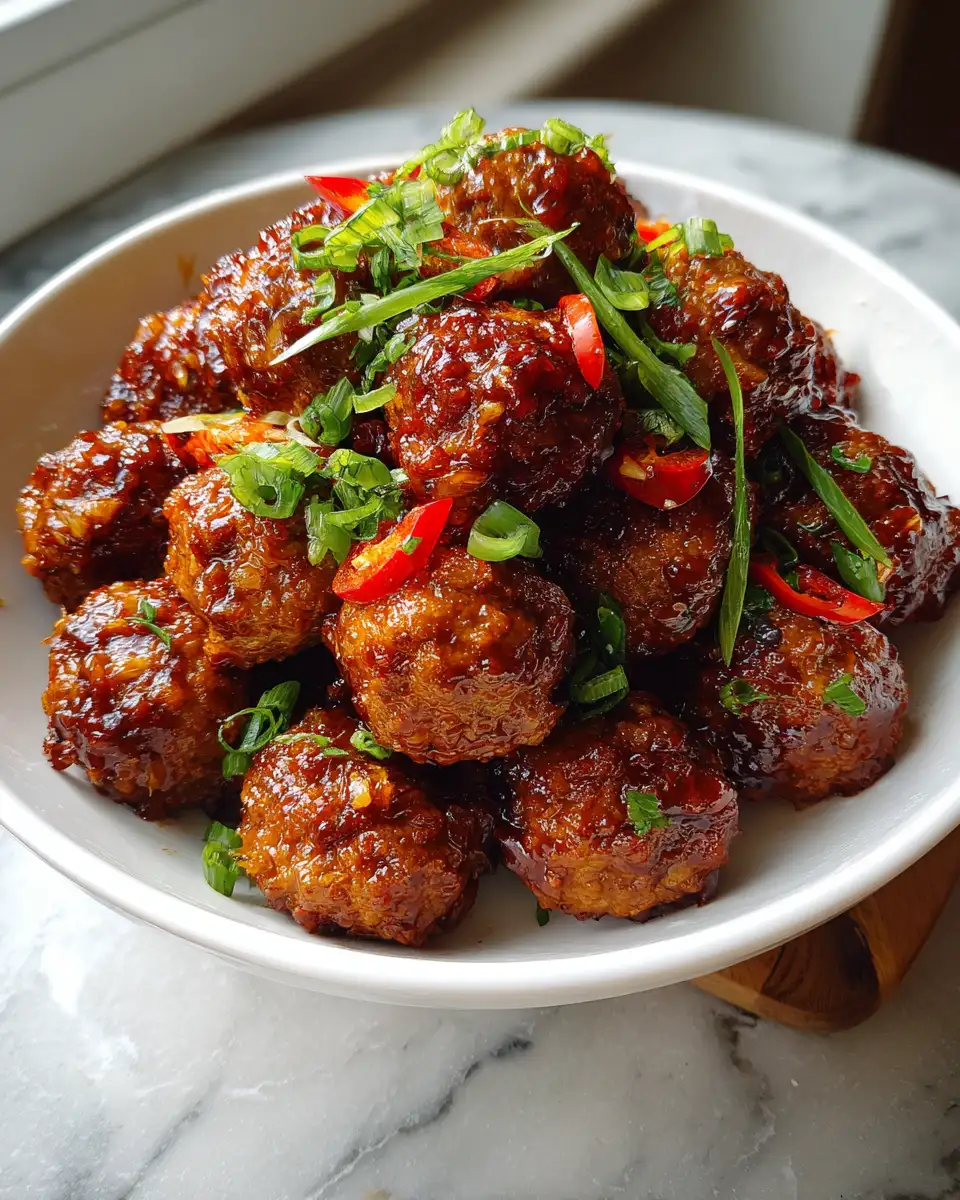 Final dish - Sweet Chili Pineapple Meatballs: A Tropical Twist on Classic Comfort