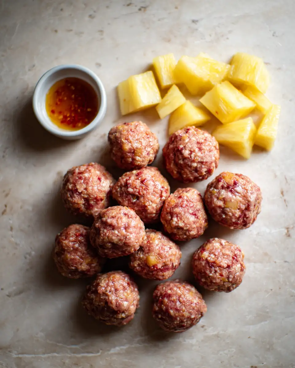 Ingredients for Sweet Chili Pineapple Meatballs: A Tropical Twist on Classic Comfort