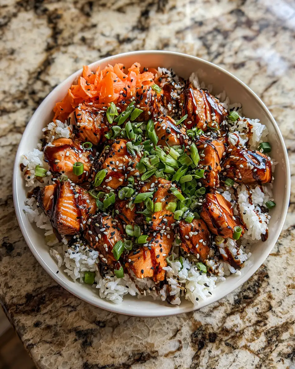 Savor the Flavors: Irresistible Teriyaki Salmon Rice Bowl Delight 6 Final dish - Savor the Flavors: Irresistible Teriyaki Salmon Rice Bowl Delight