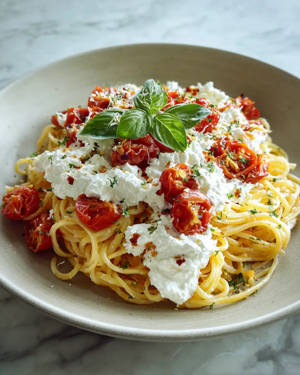 Creamy Dreams: Whipped Feta Roasted Tomato Pasta Delight 6 Final dish - Creamy Dreams: Whipped Feta Roasted Tomato Pasta Delight