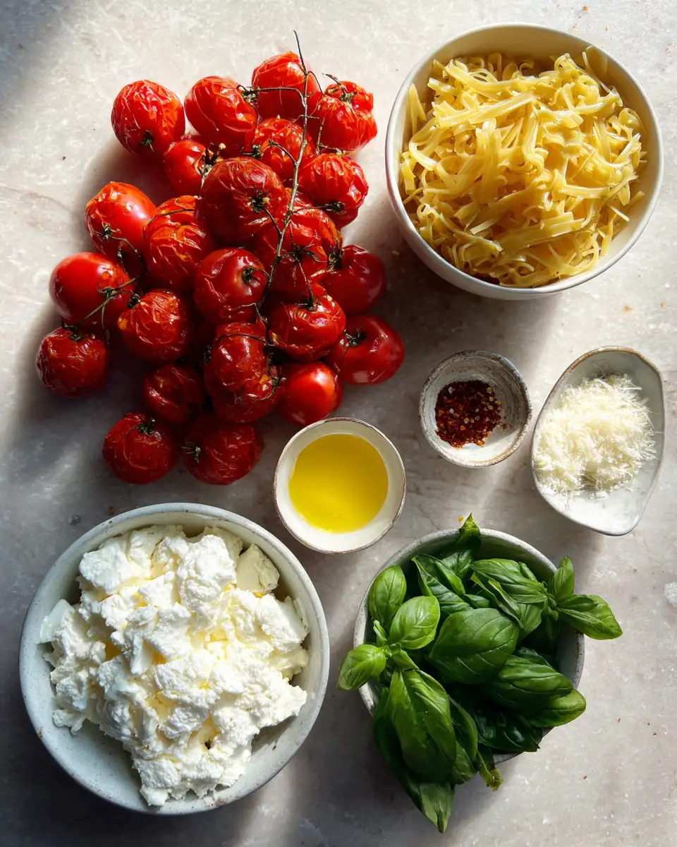 Creamy Dreams: Whipped Feta Roasted Tomato Pasta Delight 4 Ingredients for Creamy Dreams: Whipped Feta Roasted Tomato Pasta Delight