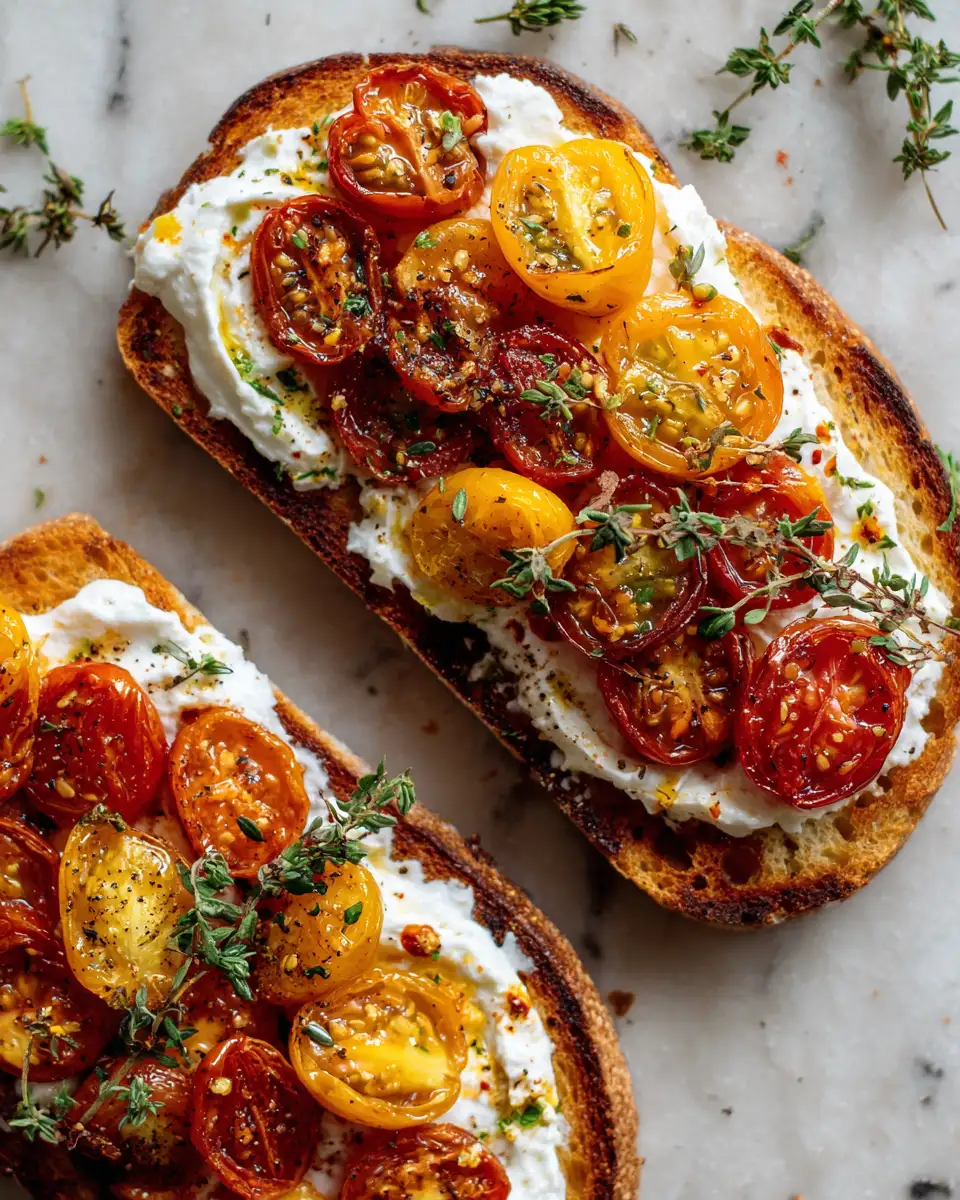 Whipped Feta Roasted Tomato Toast: A Flavor-Packed Breakfast Delight - Featured Image