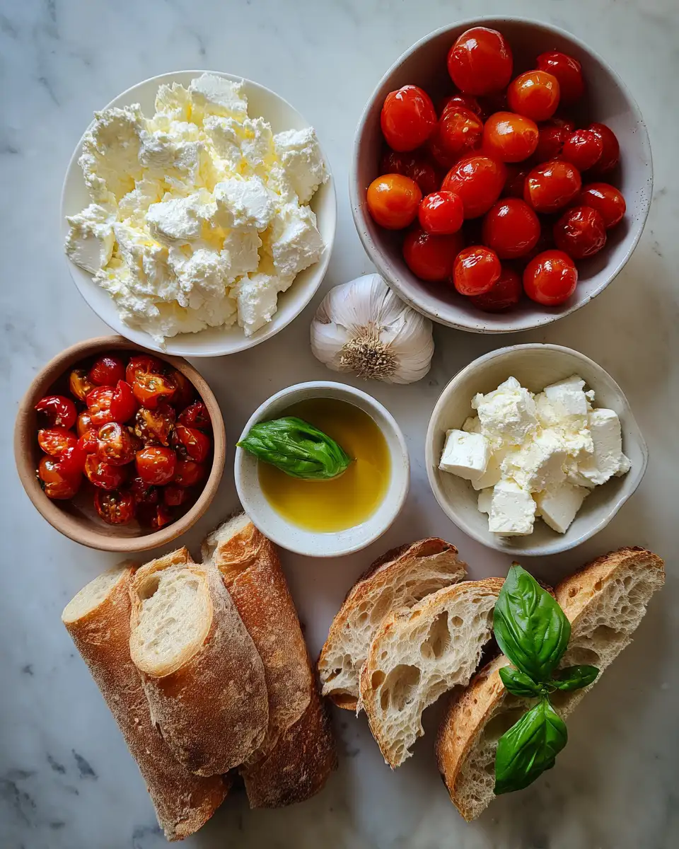 Whipped Feta Roasted Tomato Toast: A Flavor-Packed Breakfast Delight 4 Ingredients for Whipped Feta Roasted Tomato Toast: A Flavor-Packed Breakfast Delight