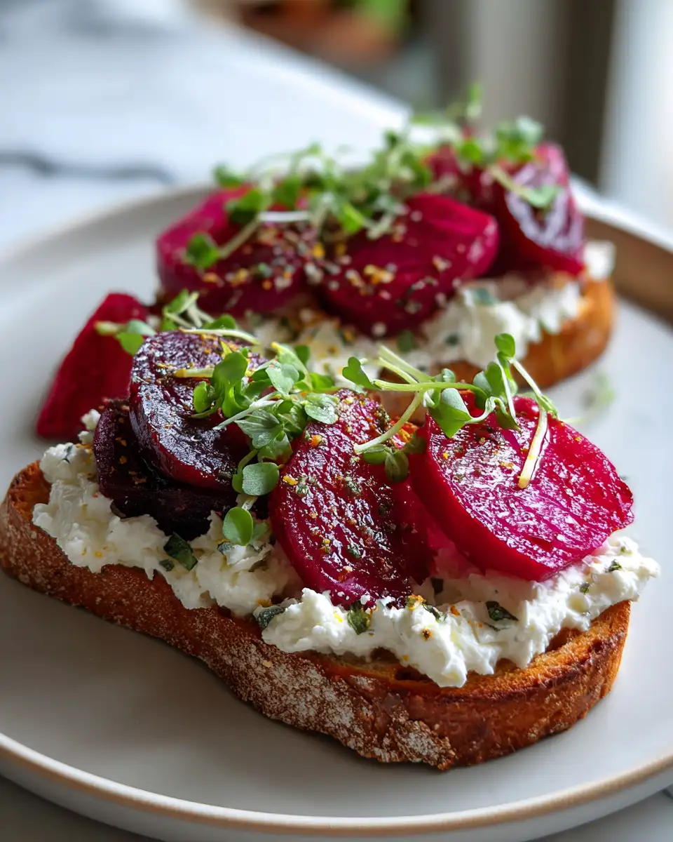 Whipped Goat Cheese Beet Toast: A Flavorful Twist on Your Morning Routine - Featured Image