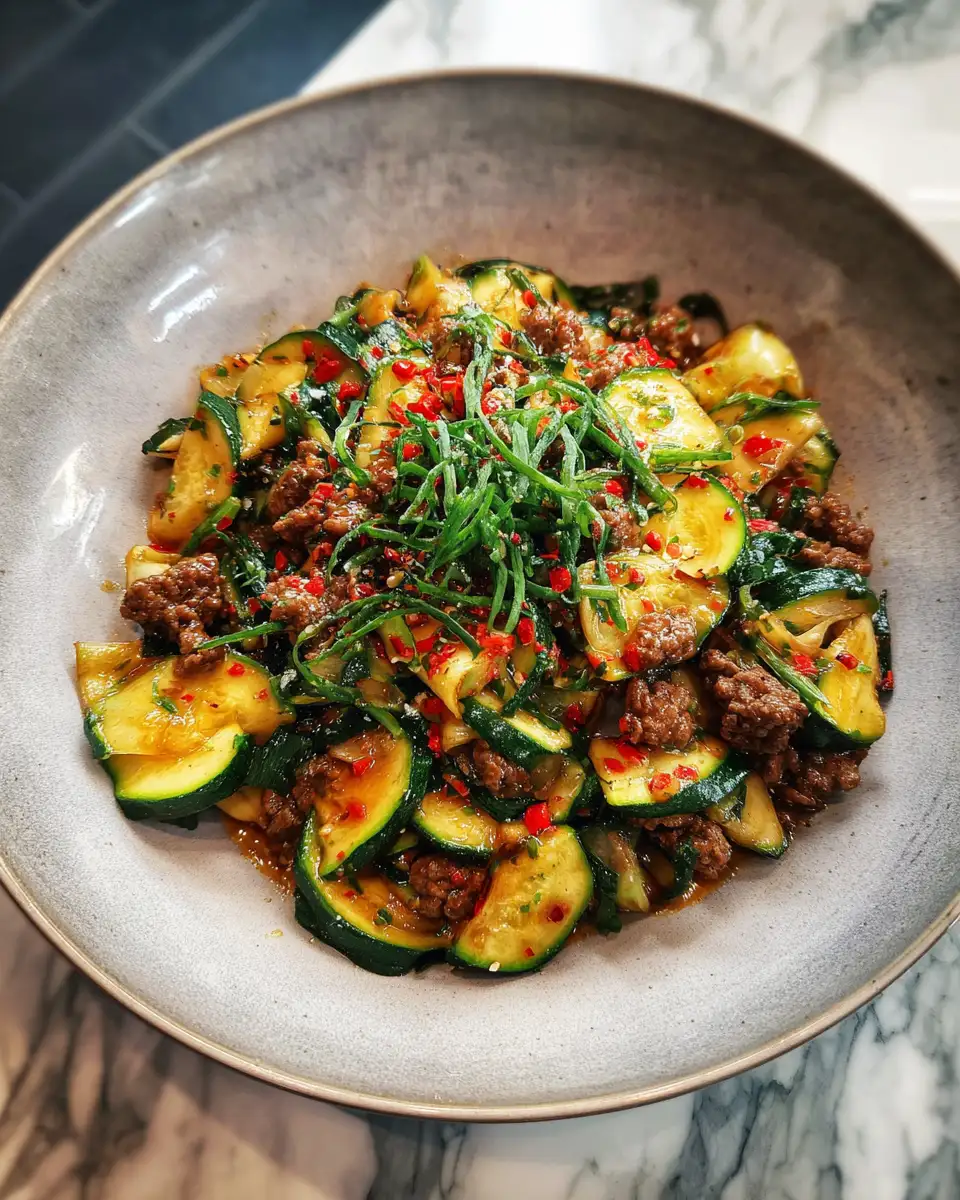 Sizzle and Zest: Unleash Flavor with Zucchini Beef Skillet 6 Final dish - Sizzle and Zest: Unleash Flavor with Zucchini Beef Skillet