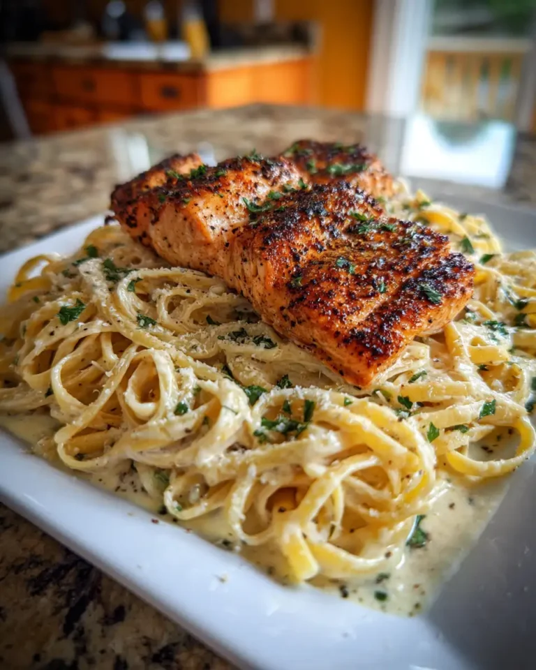 Savor the Flavors: Blackened Salmon Alfredo Pasta Delight - Featured Image