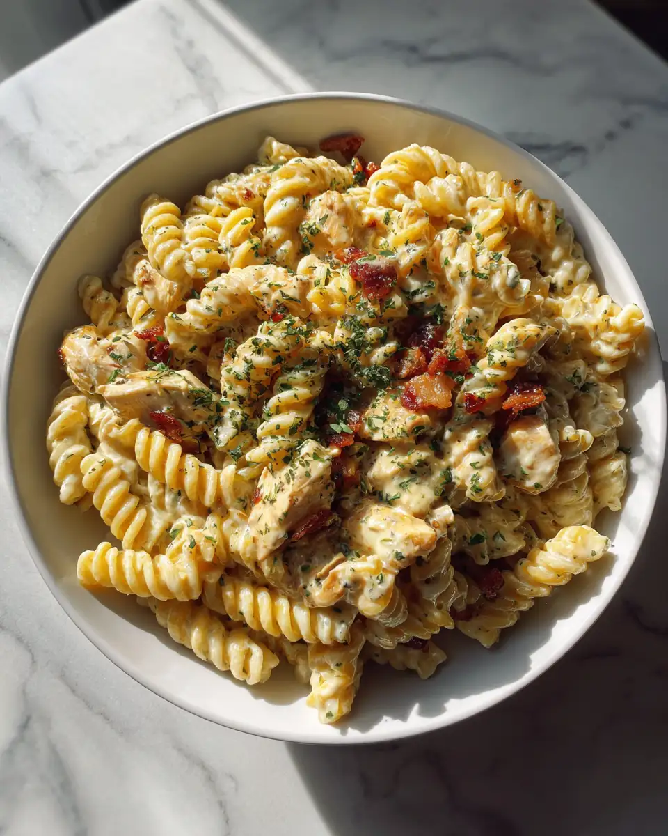 Decadent Delight Creamy Chicken Bacon Ranch Pasta Recipe - Featured Image